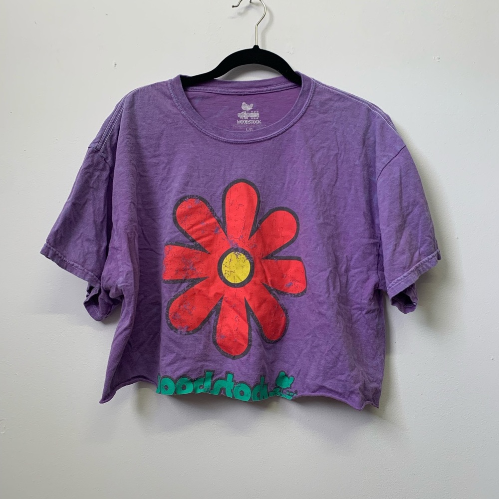 Retro Woodstock festival cropped shirt